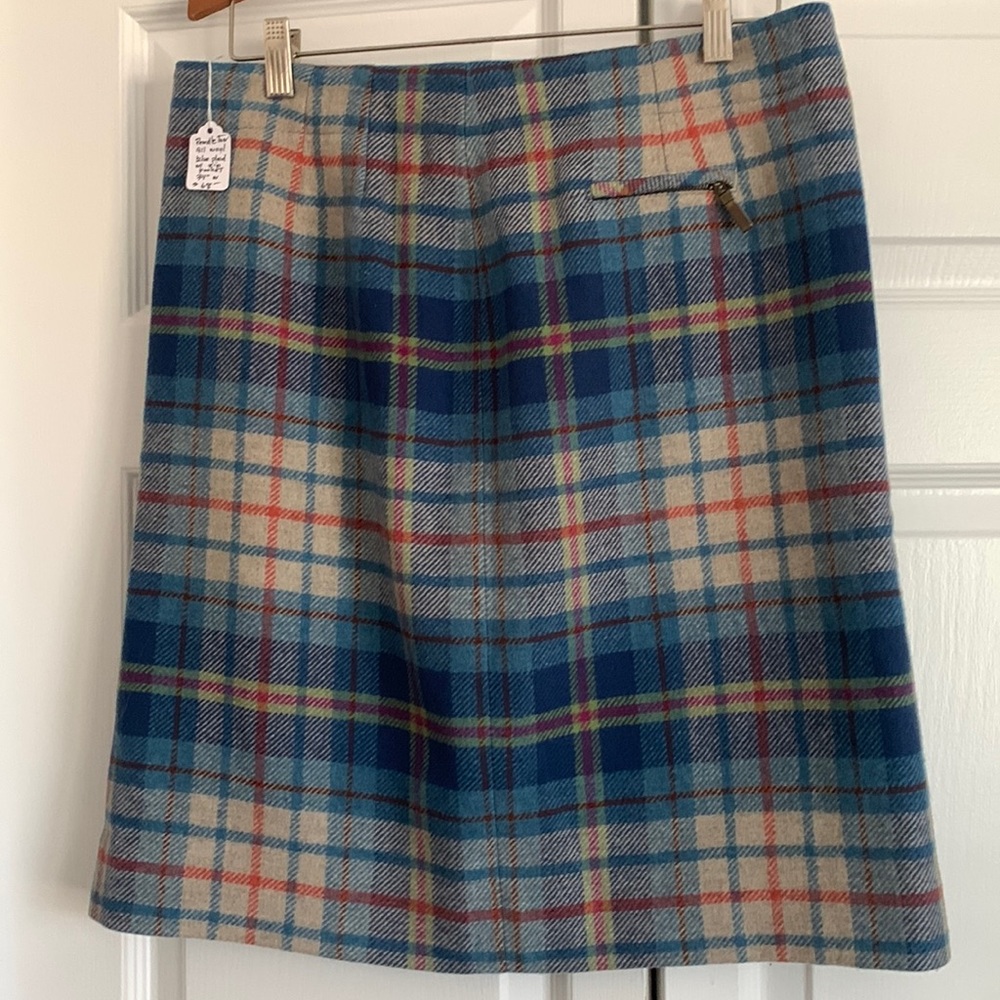 Vintage Real Pendleton Wool Blue Plaid Skirt